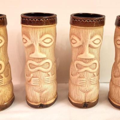 Lot #121 Lot of 4 Vintage Tiki Glasses