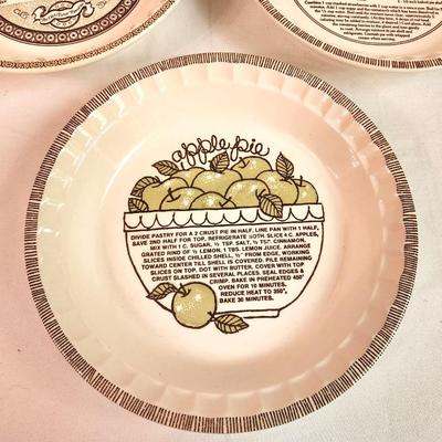 Lot #123 Lot of 3 Jeanette Glass Company vintage Recipe Pie Plates
