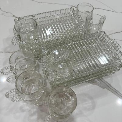 Mid Century Glass Sip Snack Trays- Pieces