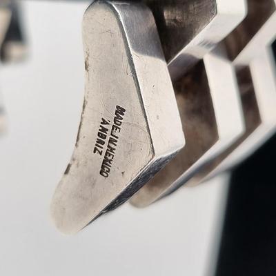 Ambriz Modernist Wide Sterling Silver Mexico Bracelet 116gr