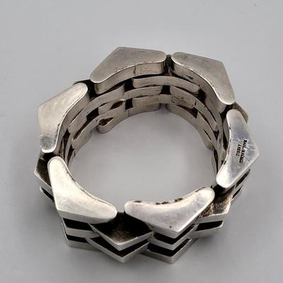 Ambriz Modernist Wide Sterling Silver Mexico Bracelet 116gr