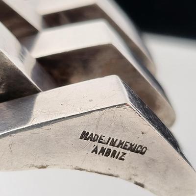 Ambriz Modernist Wide Sterling Silver Mexico Bracelet 116gr