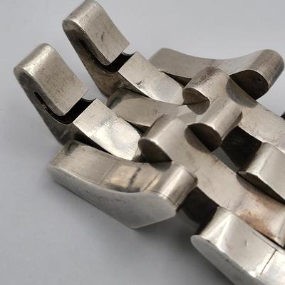 Ambriz Modernist Wide Sterling Silver Mexico Bracelet 116gr