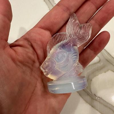 Sabino, France. Fish in Art Deco opalescent Art glass sculpture.