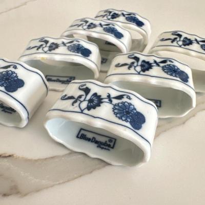 Vintage Blue Danube Blue Onion Pattern Cream & Sugar, napkin rings and more Made In Japan