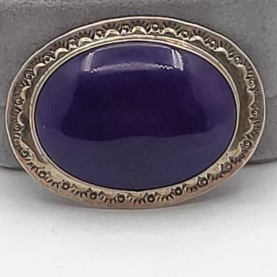 Designer MVV Sterling Charoite Brooch/Pendant 23.2gr