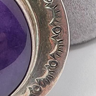 Designer MVV Sterling Charoite Brooch/Pendant 23.2gr