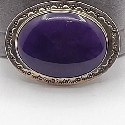 Designer MVV Sterling Charoite Brooch/Pendant 23.2gr