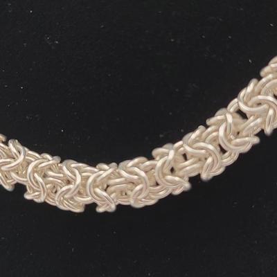 76.7gr Sterling Silver Byzantine Necklace 17"