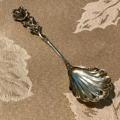 835 silver sugar shell with rose
