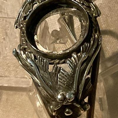 Vintage Sterling bracelet very ornate, no center stone