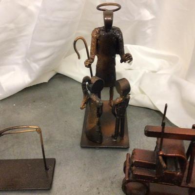 Four Copper Metal Statues