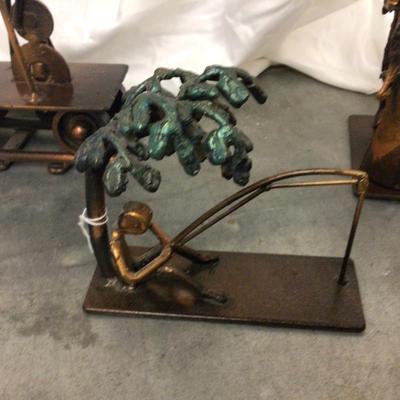 Four Copper Metal Statues