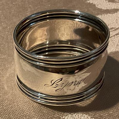 Engraved Sterling napkin ring, looks like Lyne to me