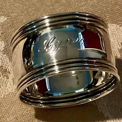 Engraved Sterling napkin ring, looks like Lyne to me
