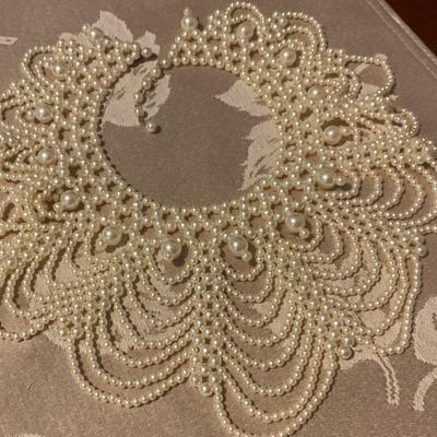 Vintage Faux pearl collar handed down to grand daughter