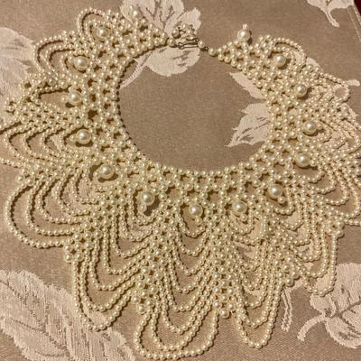 Vintage Faux pearl collar handed down to grand daughter