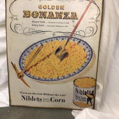 Metal Corn Sign and Metal Light
