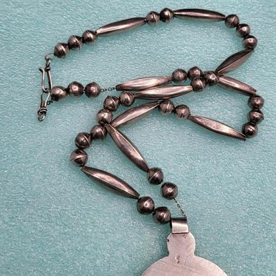 1970's Navajo Silver Squash Blossom Beaded Necklace 47.5gr $450 Value