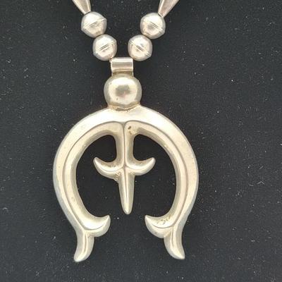 1970's Navajo Silver Squash Blossom Beaded Necklace 47.5gr $450 Value