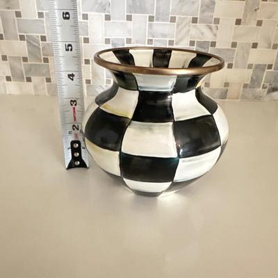Makenzie Childs Courtly Check small vase
