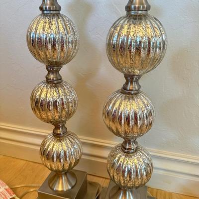 Set of 2 tall Mercury Table lamps without Shades
