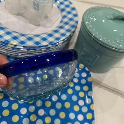 Misc Blue & Turquoise. Kitchen Items - Melamine Plates & Platter and more