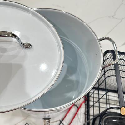 Drink Dispenser, wire basket, grill pan, and covered pan