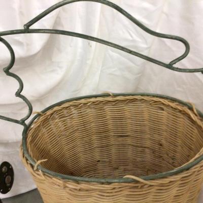 Two Wicker and Metal Fish Baskets And Shakespeare Fishing Rod and Reel