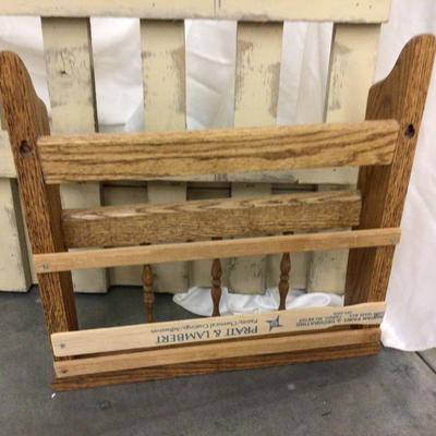 Wood Picket Fence Shel and Wood Magazine Holder