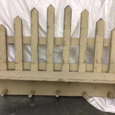 Wood Picket Fence Shel and Wood Magazine Holder