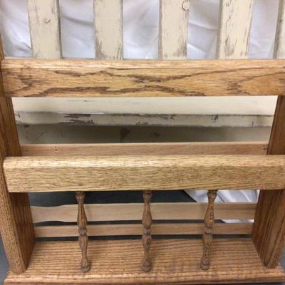 Wood Picket Fence Shel and Wood Magazine Holder