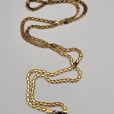28" Gold Overlay Italy 925 Flat Chain 16.9gr