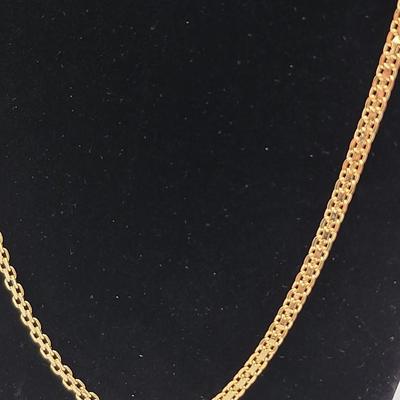 28" Gold Overlay Italy 925 Flat Chain 16.9gr