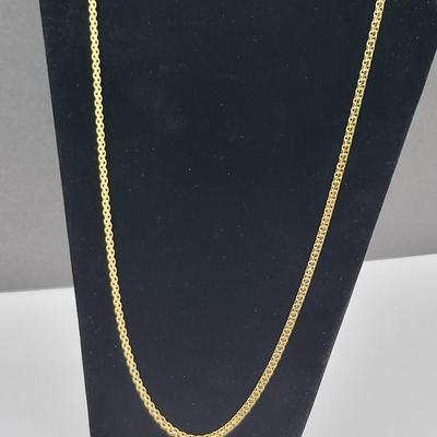 28" Gold Overlay Italy 925 Flat Chain 16.9gr