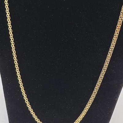 28" Gold Overlay Italy 925 Flat Chain 16.9gr