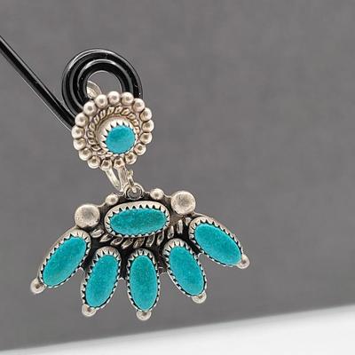 Vintage Turquoise Petit Point Earrings 9.5gr