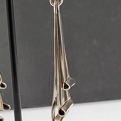 Modernist Three Triangle Dangle Earrings 12.7gr