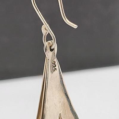 Modernist Three Triangle Dangle Earrings 12.7gr