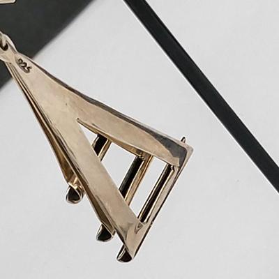 Modernist Three Triangle Dangle Earrings 12.7gr