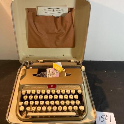 Vintage Golden Shield Smith Corona Typewriter