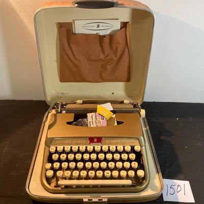 Vintage Golden Shield Smith Corona Typewriter