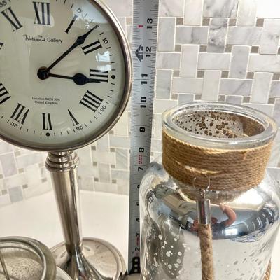 Mercury Glass pieces including a Clock