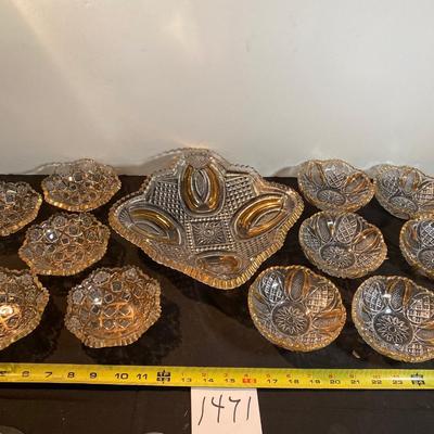 Vintage Gold Trim Glass Bowl Lot