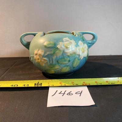 Vintage 1940 Roseville Pottery White Rose MCM Bowl