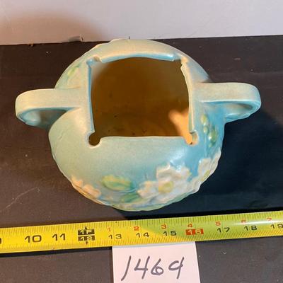 Vintage 1940 Roseville Pottery White Rose MCM Bowl