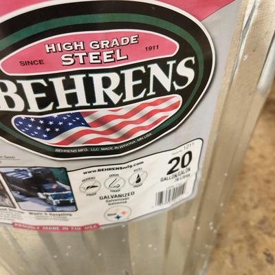 2 Galvanized Sheet Metal Trash Cans Behrens 20 gallon Dover Parkersburg 10 Gallon