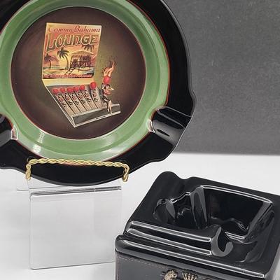 Tommy Bahama Ashtray & Vintage Ceramic Cigar/Pipe Stand
