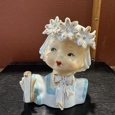 Lady Head Vase of young girl 1950's