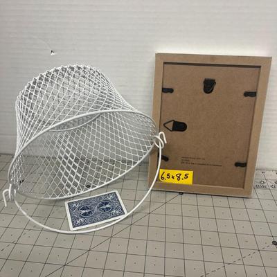 White Wire Storage Basket With Frame
